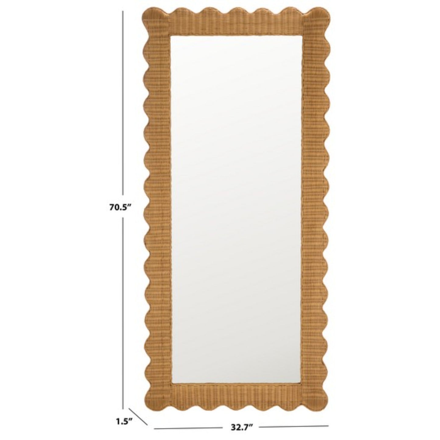 Glendetta Rattan 70" Rectangle Mirror