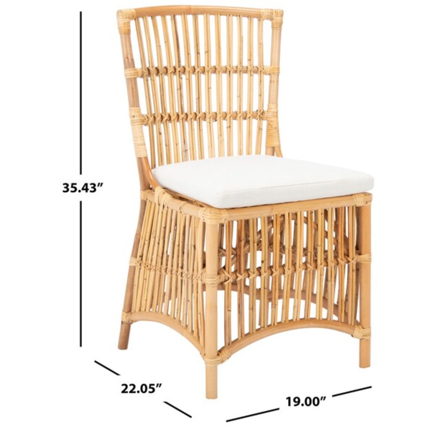 Erika Rattan Dining Chair W/ Cushion (Set of 2)