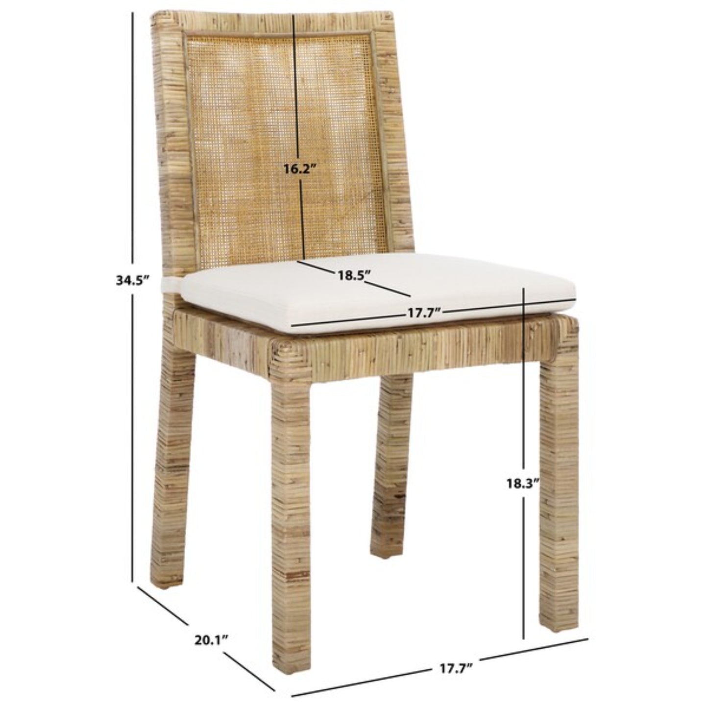 Tojo Cane Dining Chair W/ Cushion (Set of 2)