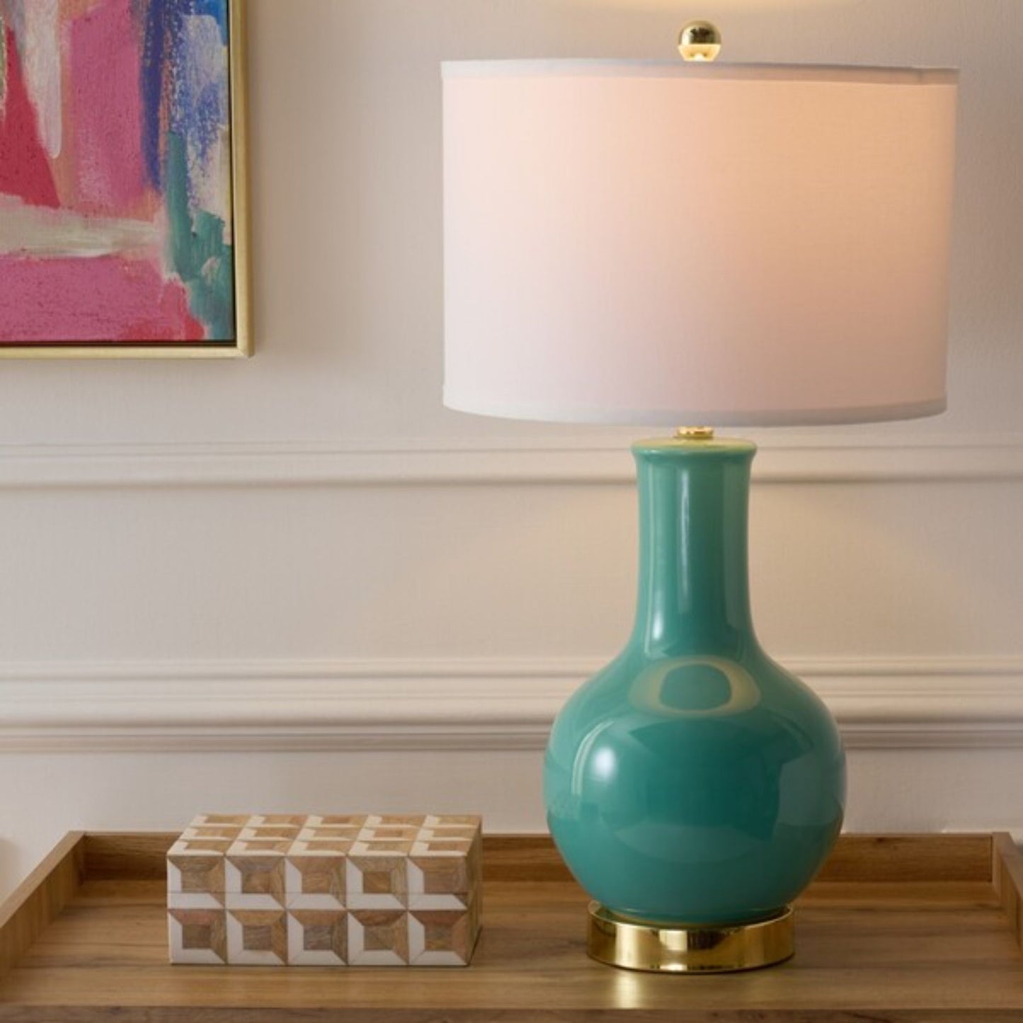 EMERALD 27.5-INCH H CERAMIC PARIS LAMP