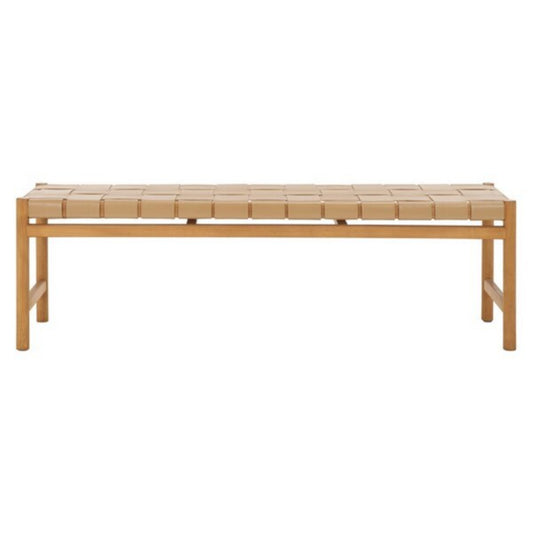 Devnie Woven Leather Bench