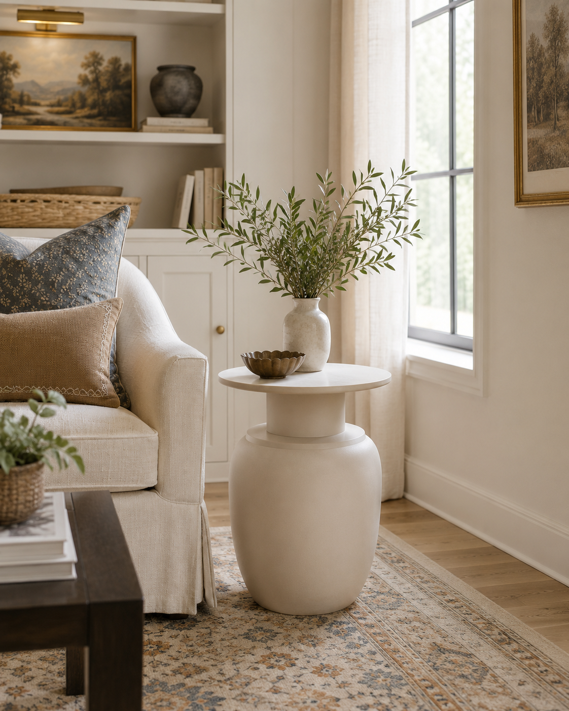 Kielh Tall Ceramic Side Table