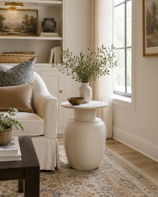 Kielh Tall Ceramic Side Table