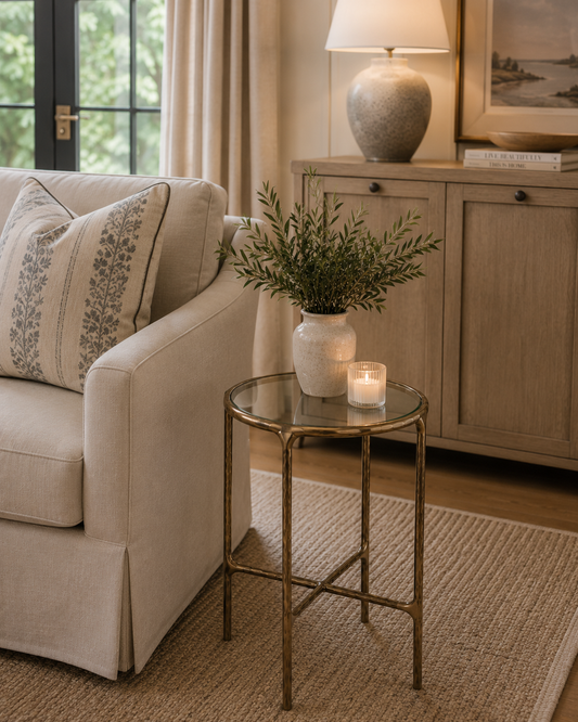 Jessa Forged Metal Round End Table