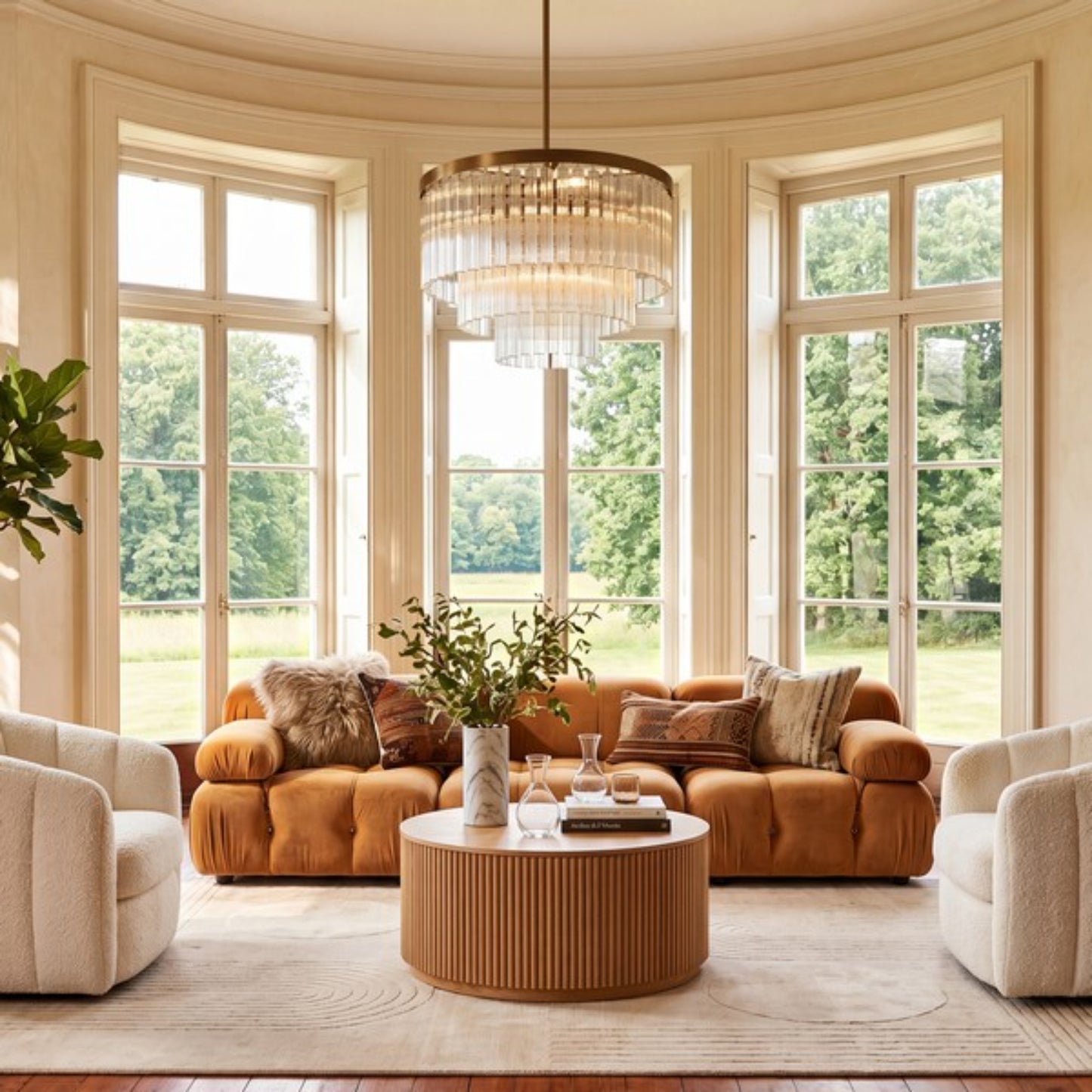 Alayne Round Tiered Glass Chandelier