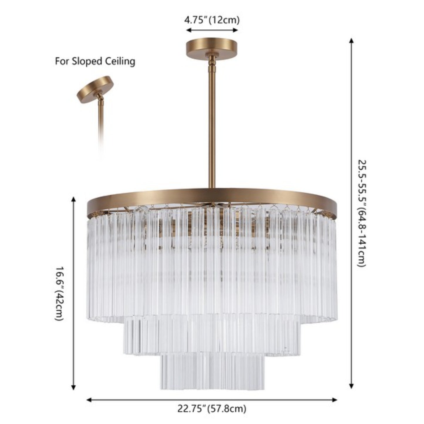 Alayne Round Tiered Glass Chandelier