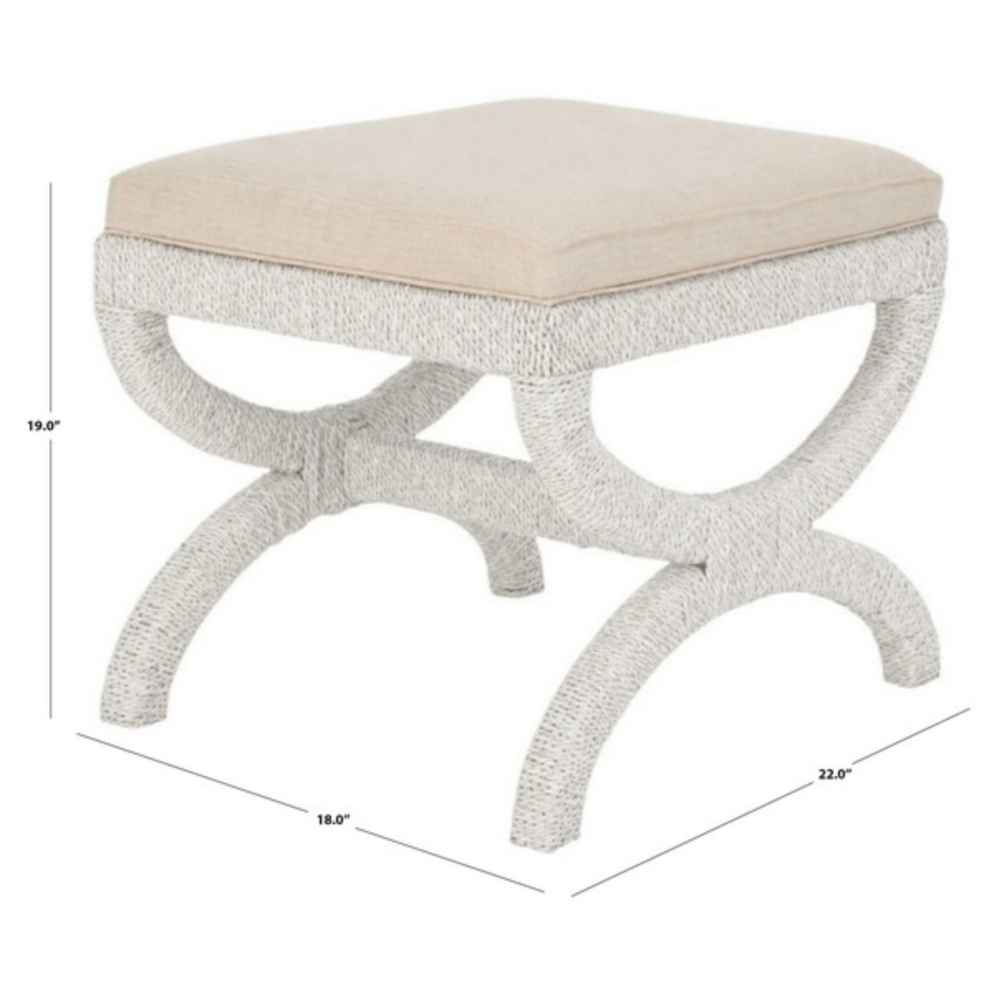 Aikan Woven Sea Grass Ottoman