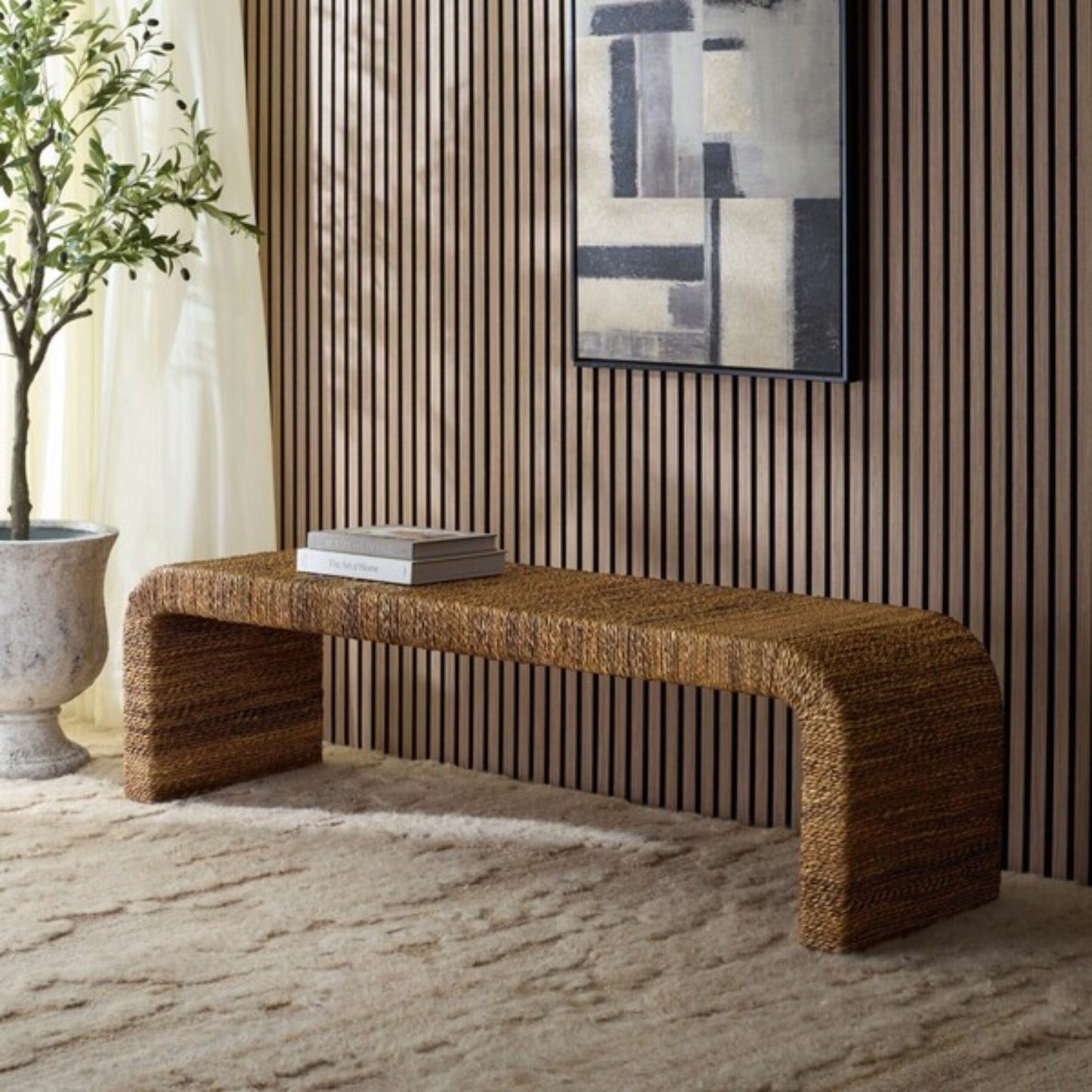 Akina Woven Abaca Bench