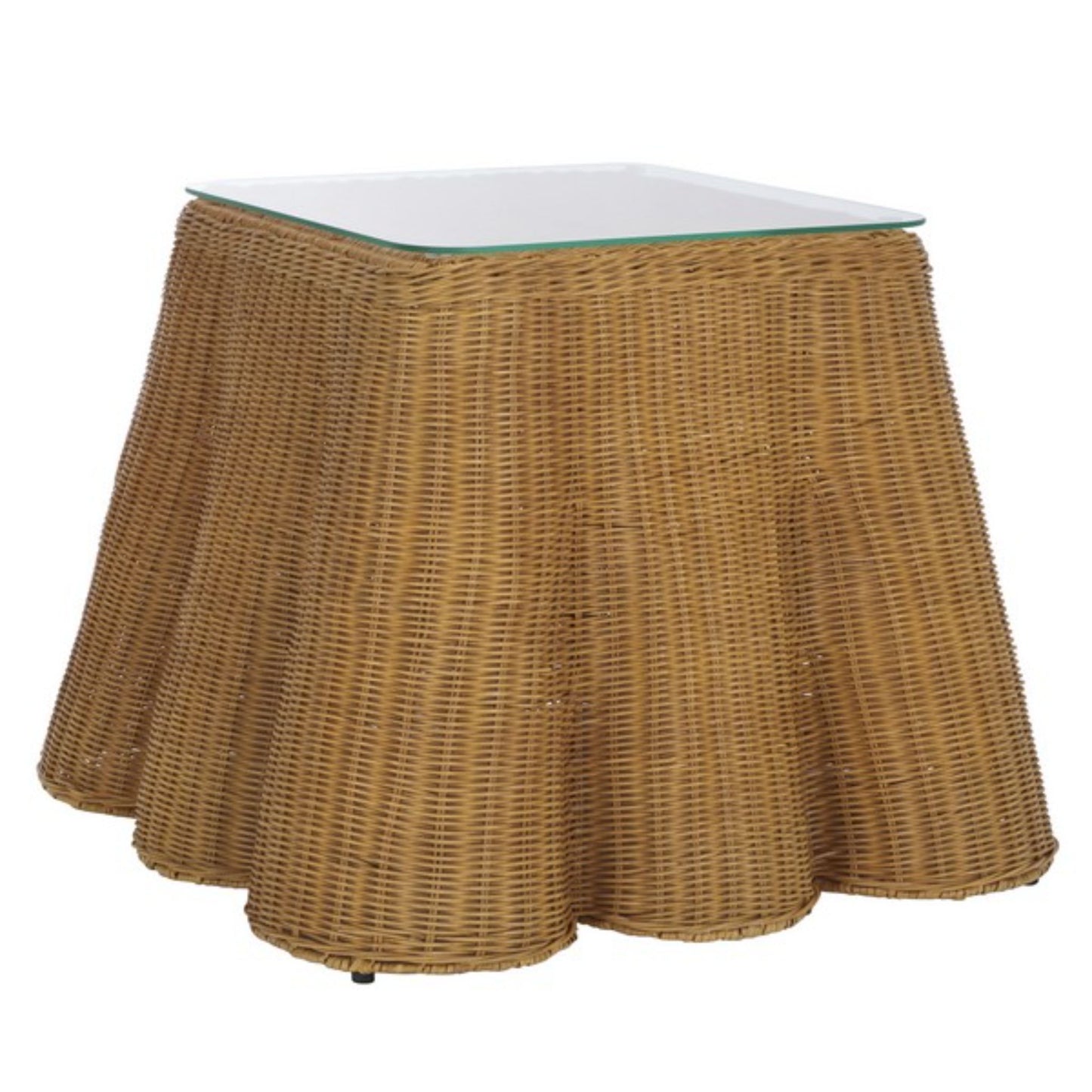 Hylda Square Rattan Accent Table