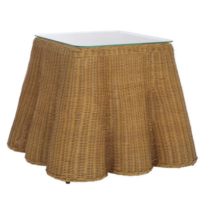 Hylda Square Rattan Accent Table