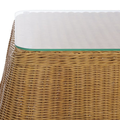 Hylda Square Rattan Accent Table
