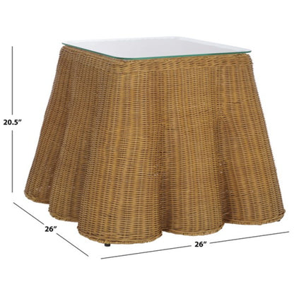 Hylda Square Rattan Accent Table