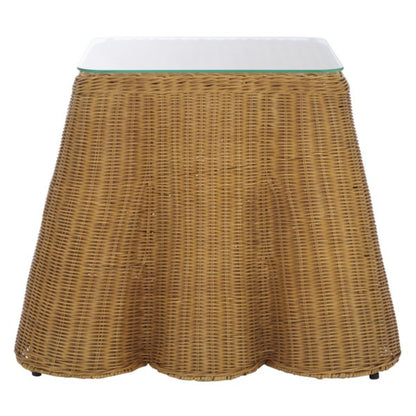 Hylda Square Rattan Accent Table