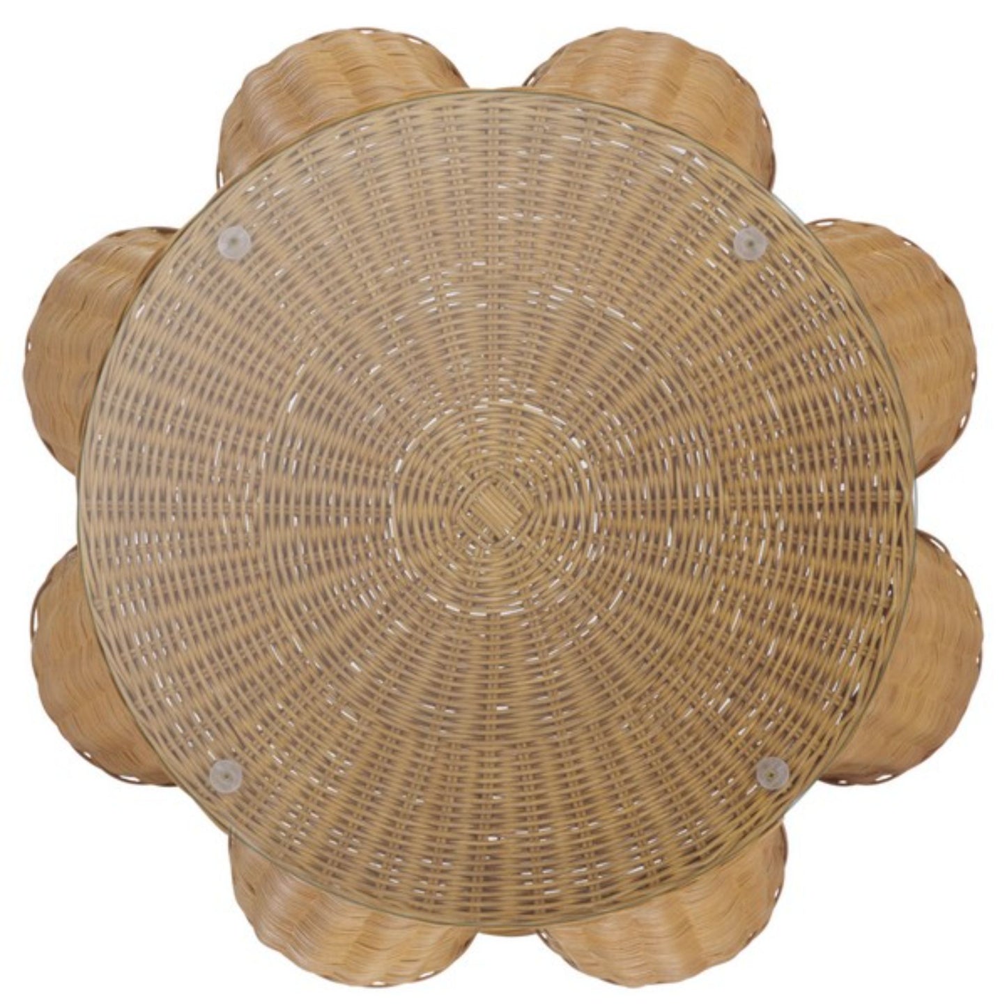 Hylda Round Rattan Accent Table Natural