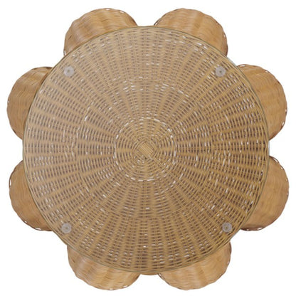 Hylda Round Rattan Accent Table Natural