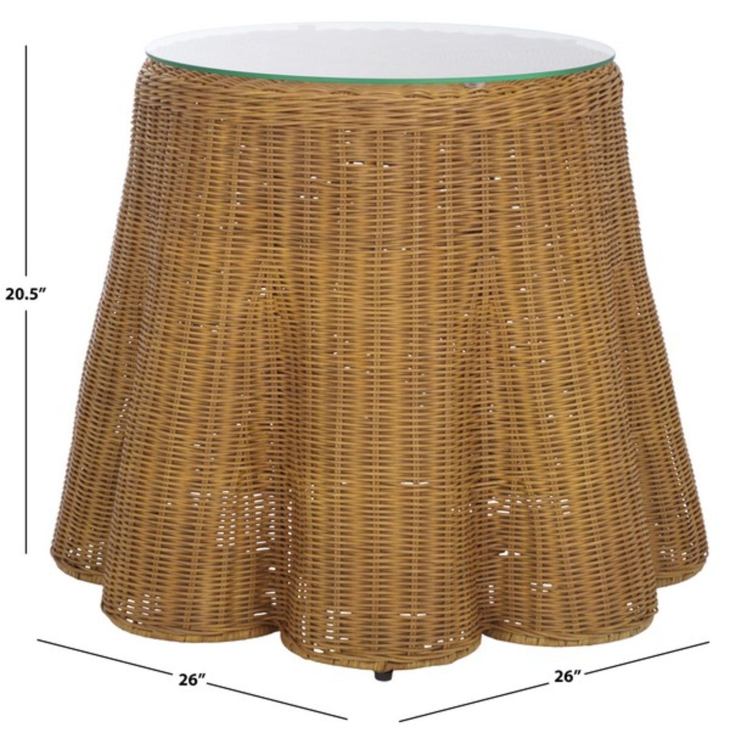 Hylda Round Rattan Accent Table Natural