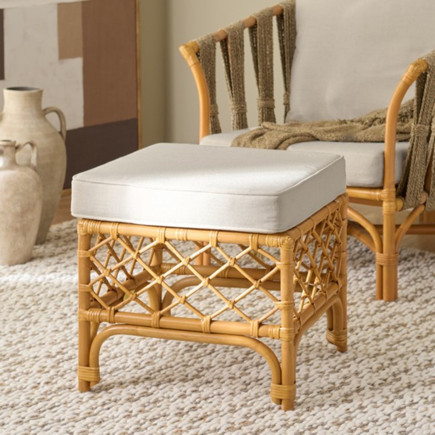 Cherilynn Rattan Pole Ottoman