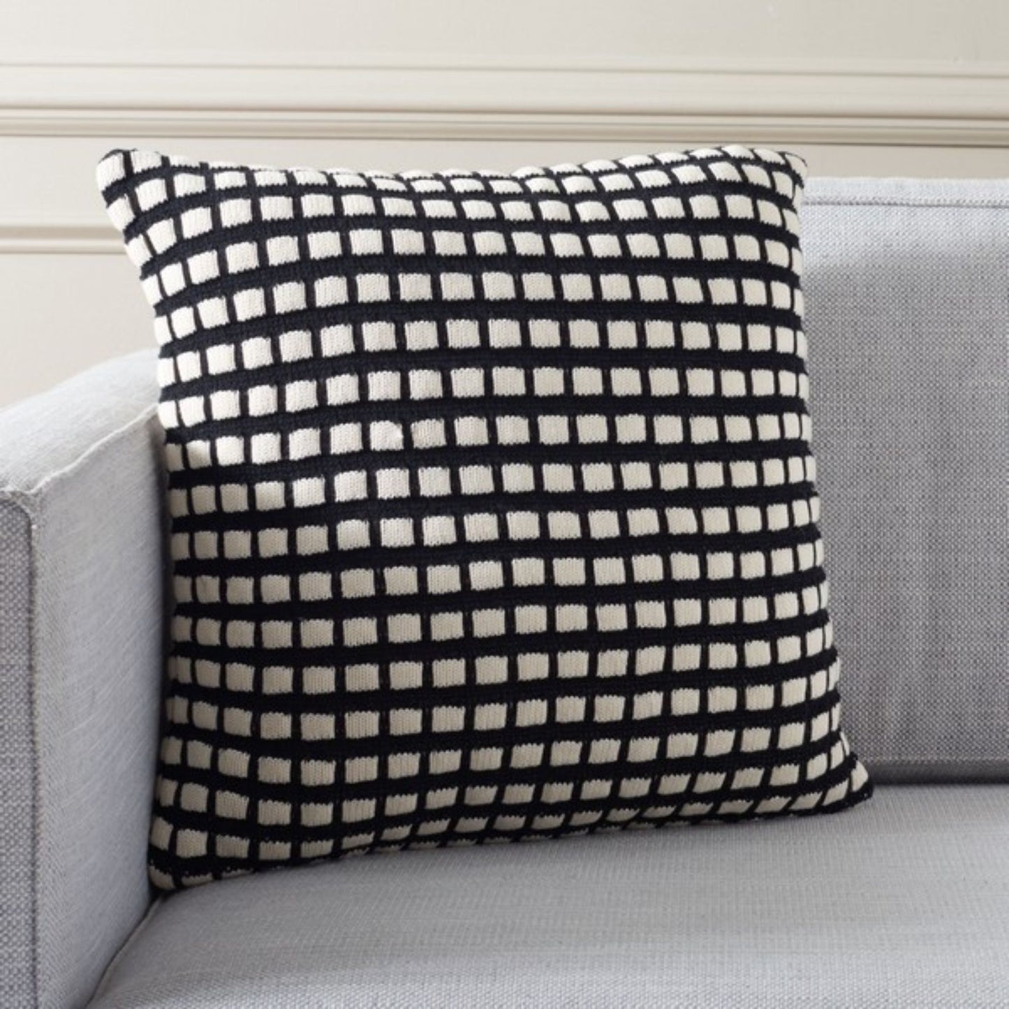 Shay, 18 X 18, Black / Ivory, Cotton Pillow