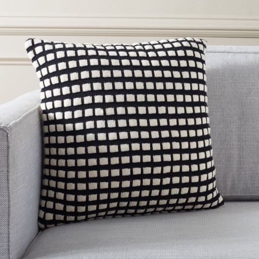 Shay, 18 X 18, Black / Ivory, Cotton Pillow
