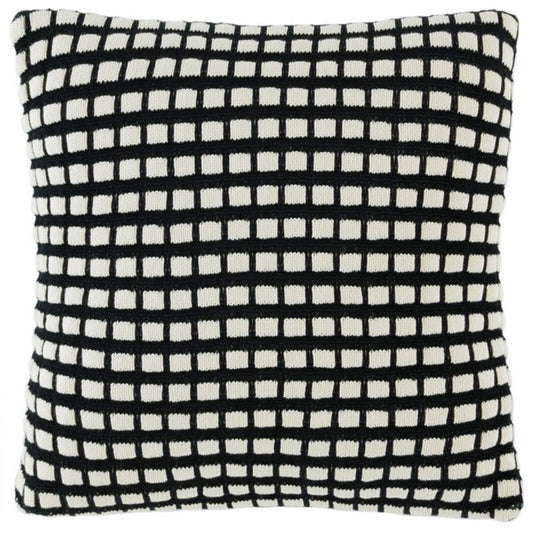 Shay, 18 X 18, Black / Ivory, Cotton Pillow