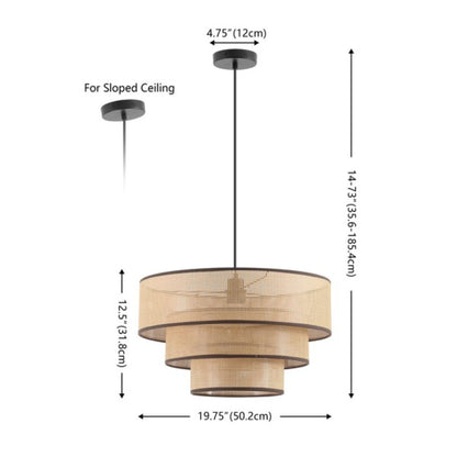 MALYA FAUX RATTAN / METAL PENDANT