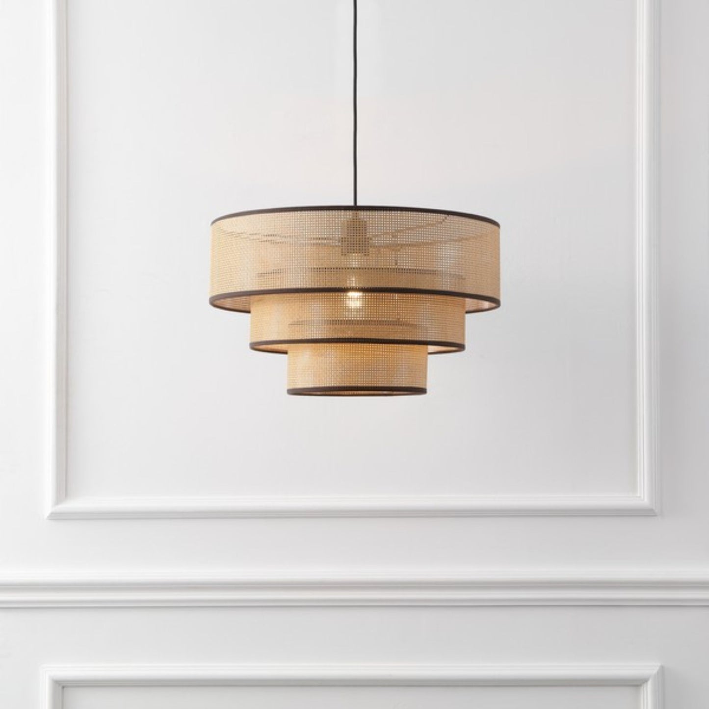 MALYA FAUX RATTAN / METAL PENDANT