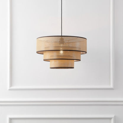 MALYA FAUX RATTAN / METAL PENDANT