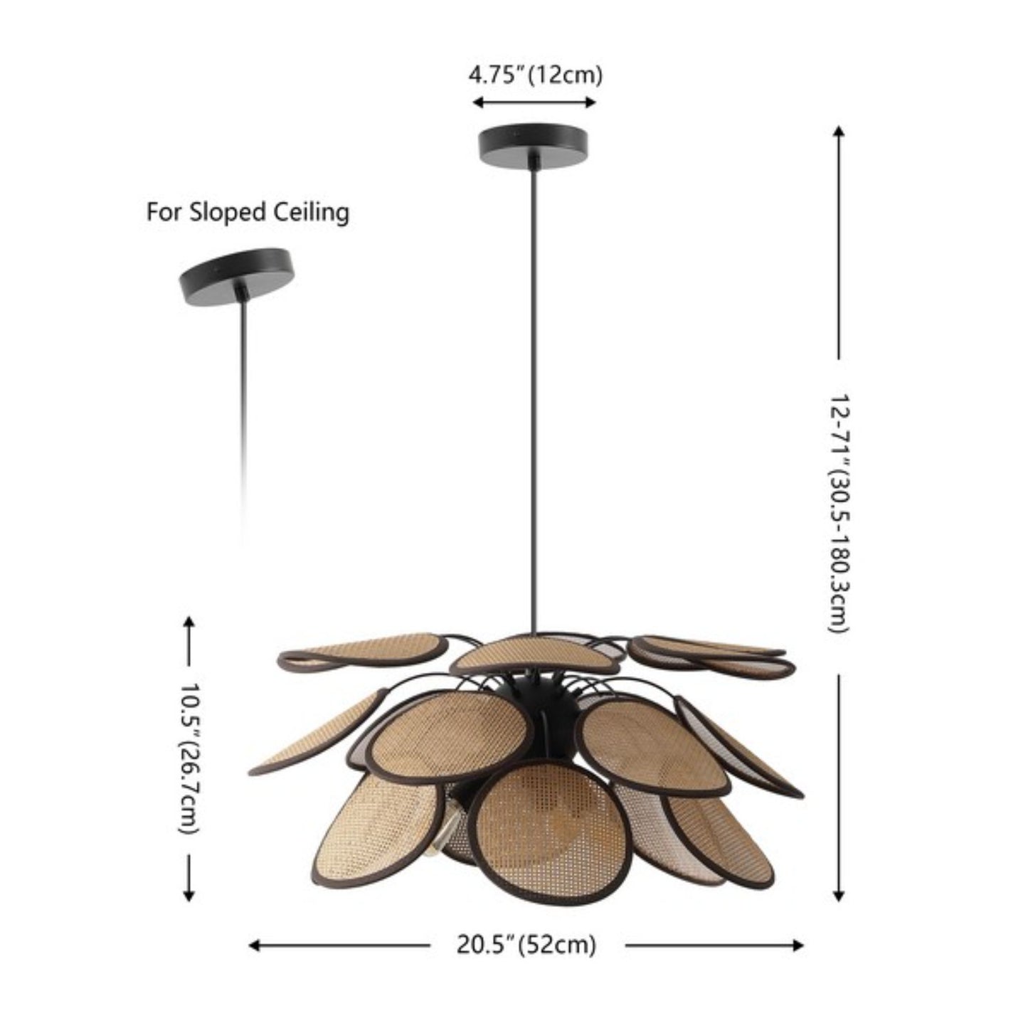 LUANA RATTAN / METAL PENDANT