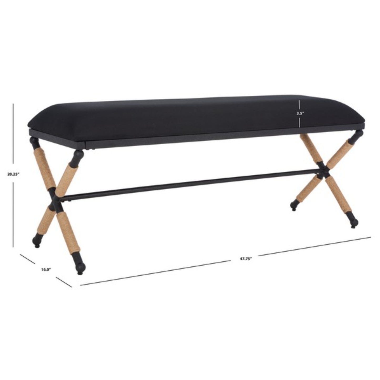 Carmelo Hemp Wrapped Bench