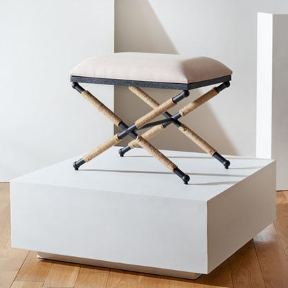 Carmelo Hemp Wrapped Ottoman