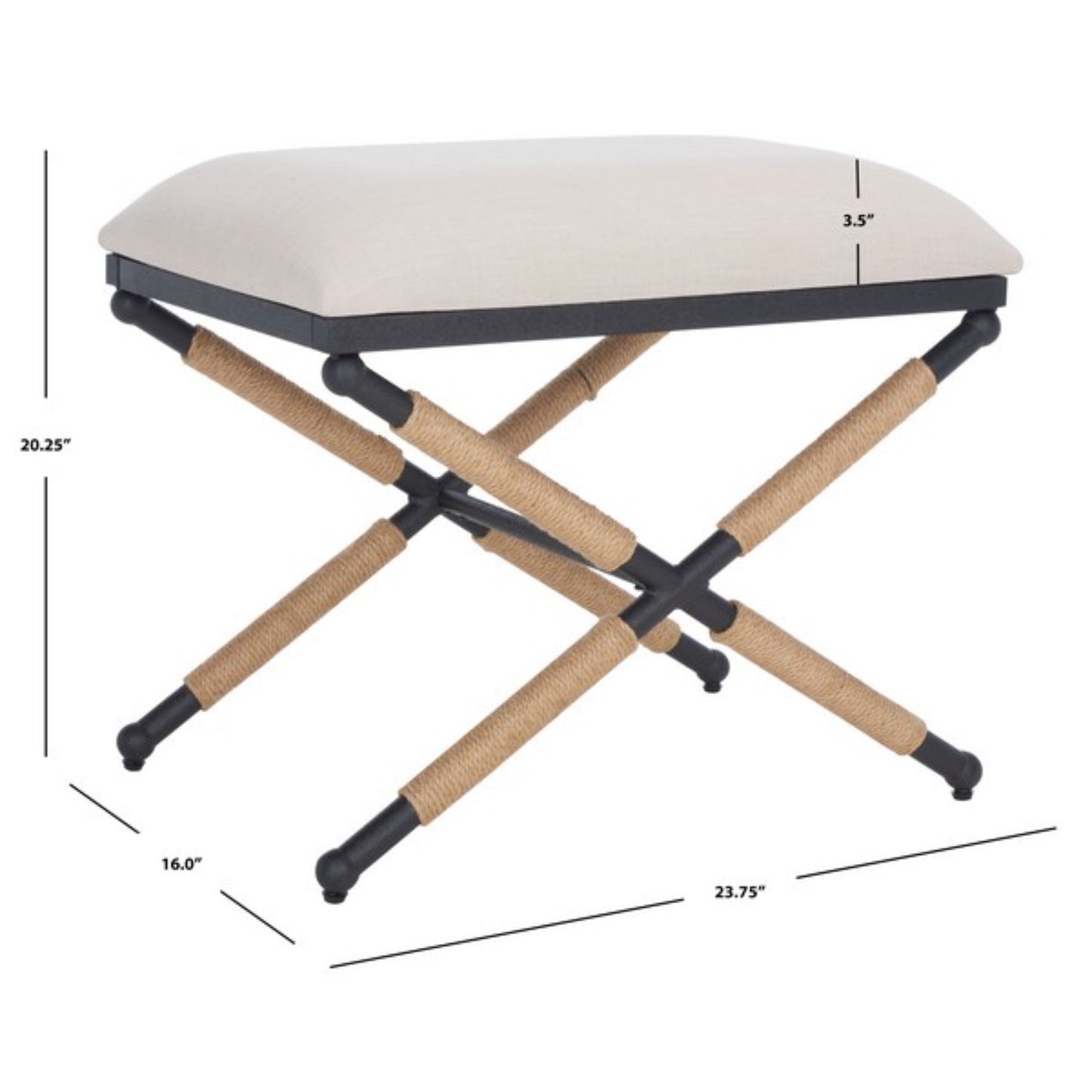 Carmelo Hemp Wrapped Ottoman