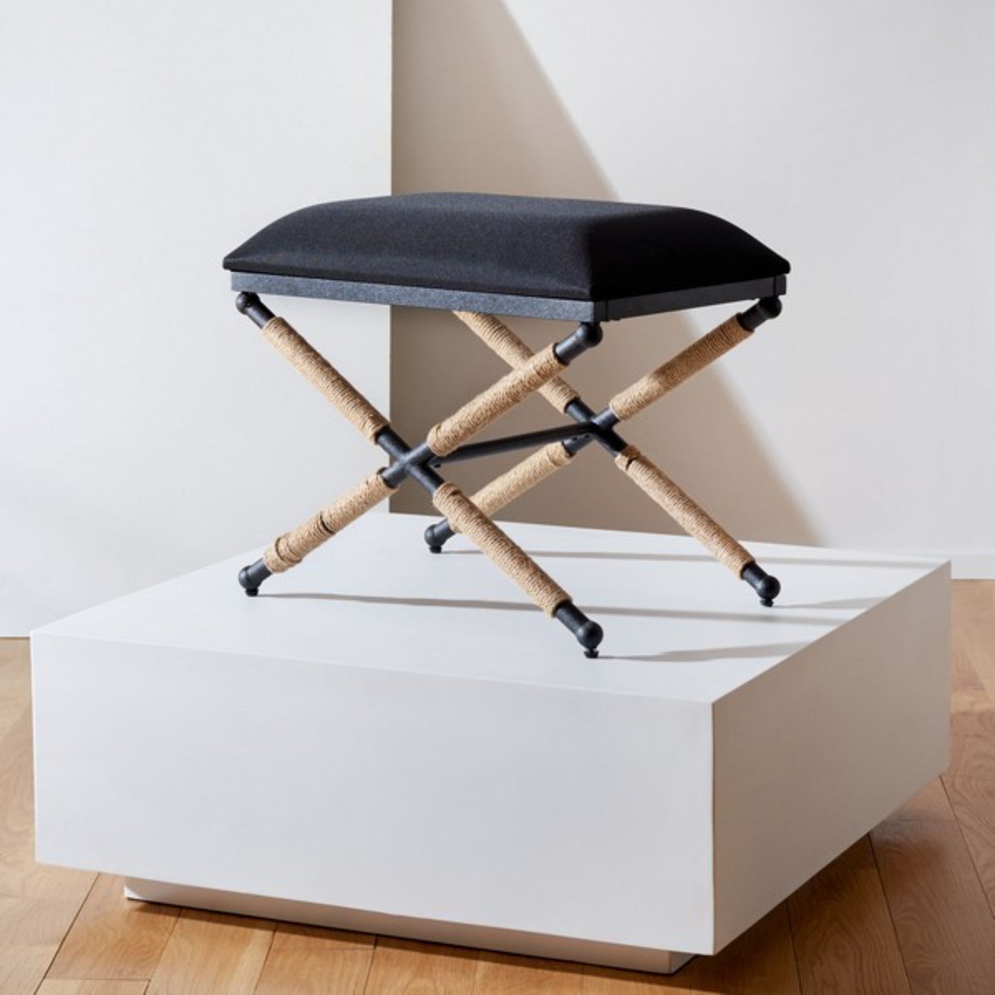 Carmelo Hemp Wrapped Ottoman