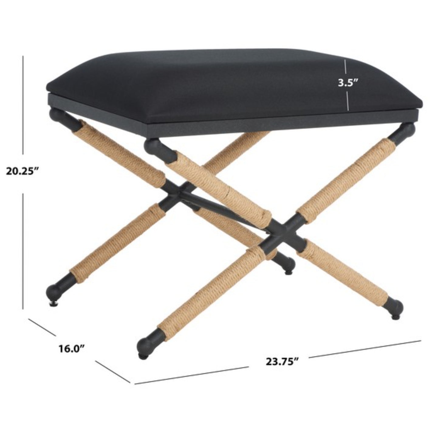 Carmelo Hemp Wrapped Ottoman