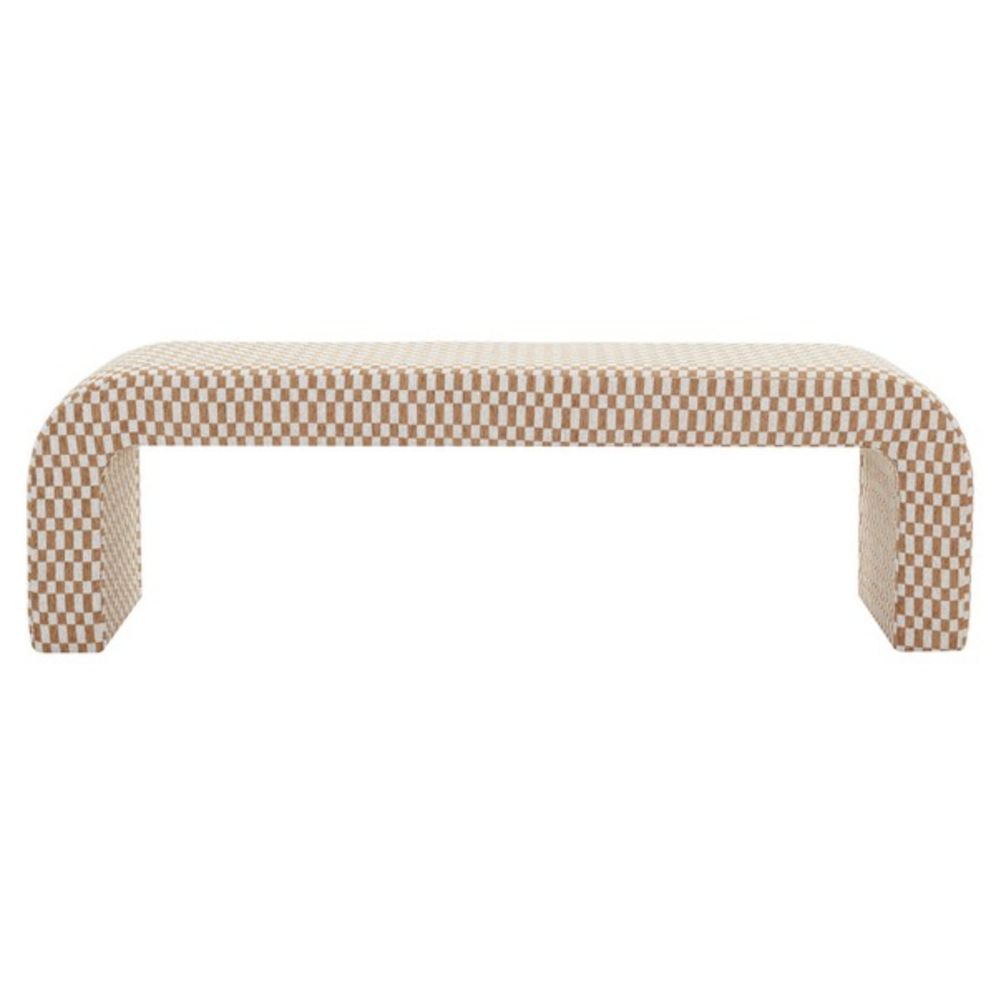 Caralynn Checkered Fabric Bench