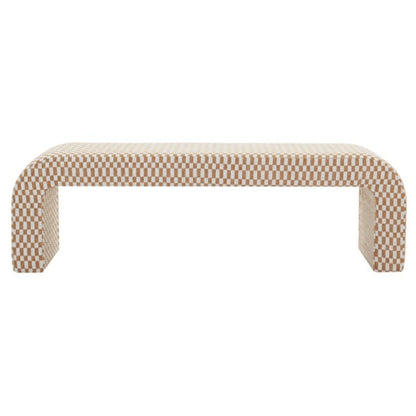 Caralynn Checkered Fabric Bench