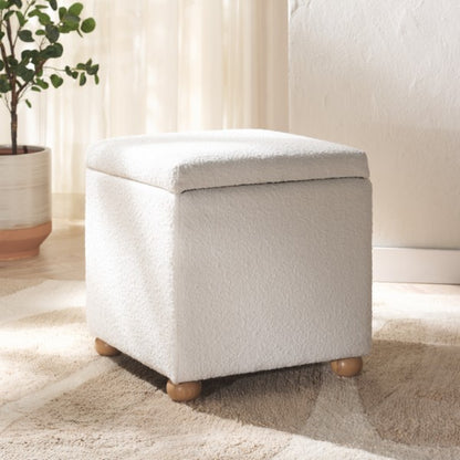 Becka Square Boucle Storage Ottoman