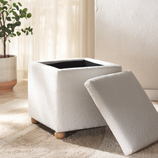 Becka Square Boucle Storage Ottoman