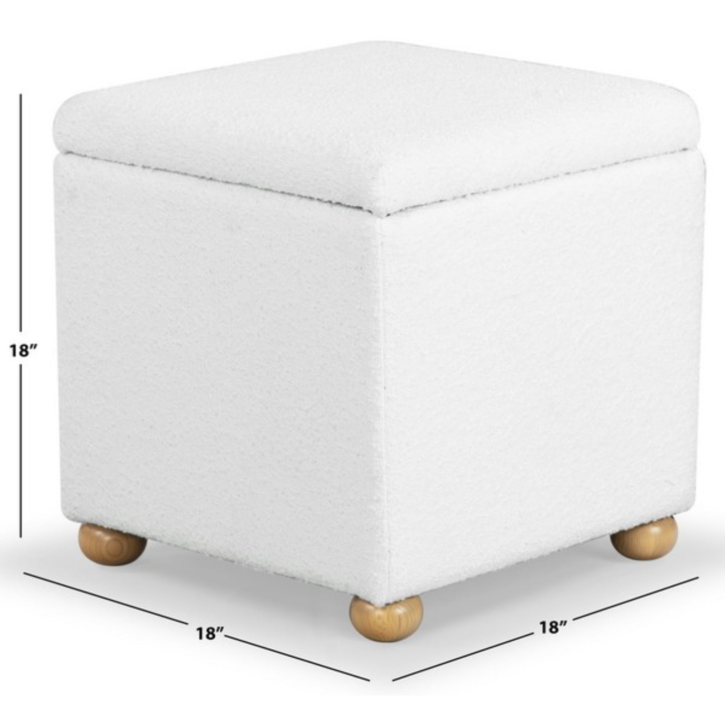 Becka Square Boucle Storage Ottoman