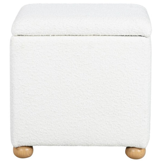 Becka Square Boucle Storage Ottoman