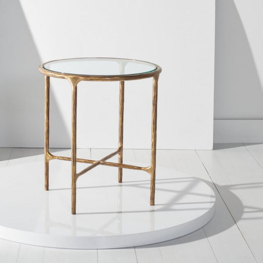 Jessa Forged Metal Round End Table