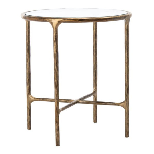 Jessa Forged Metal Round End Table