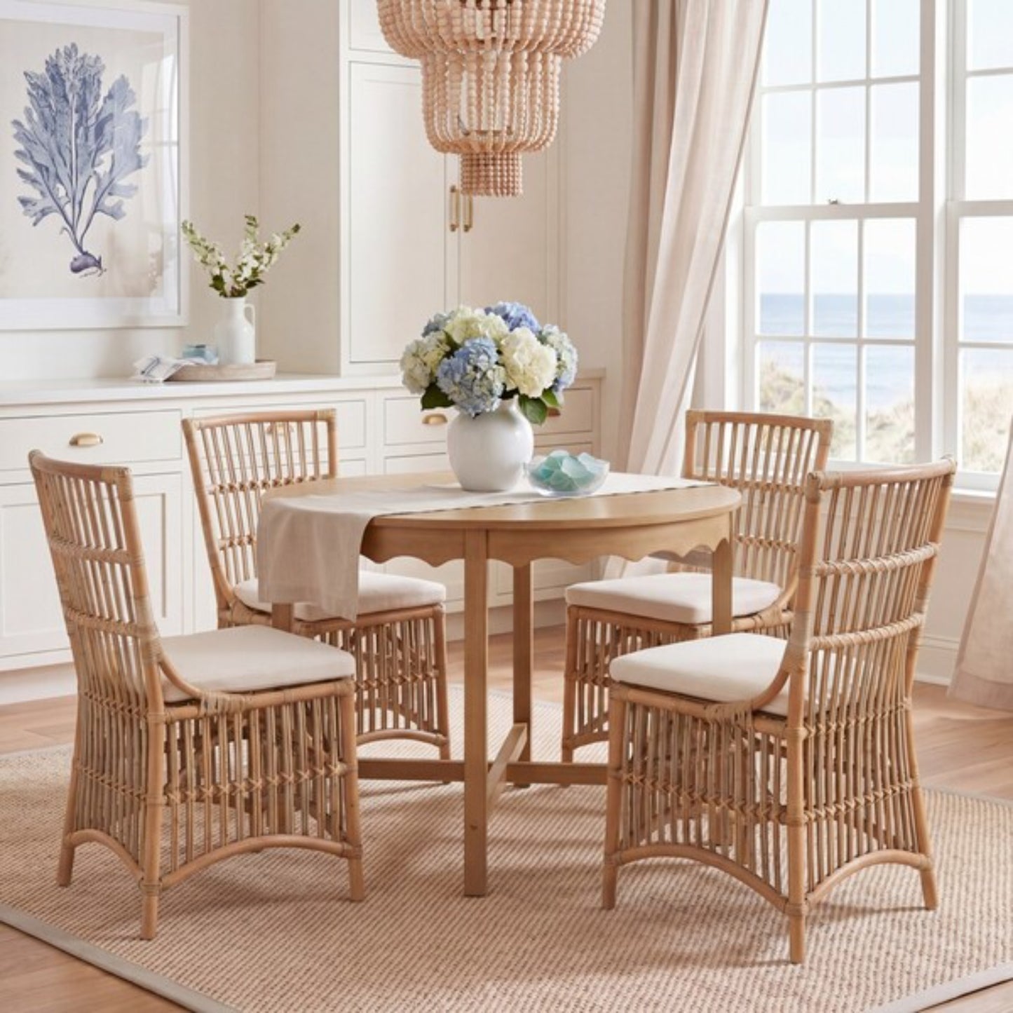 Erika Rattan Dining Chair W/ Cushion (Set of 2)