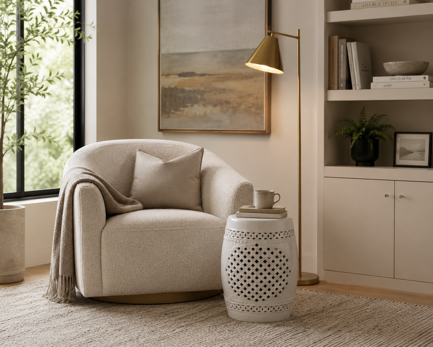 Quatrefoil Garden Stool