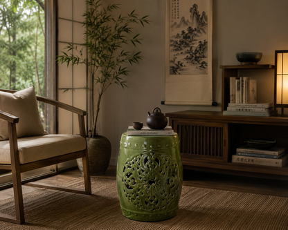 Flora Garden Stool Spring Green