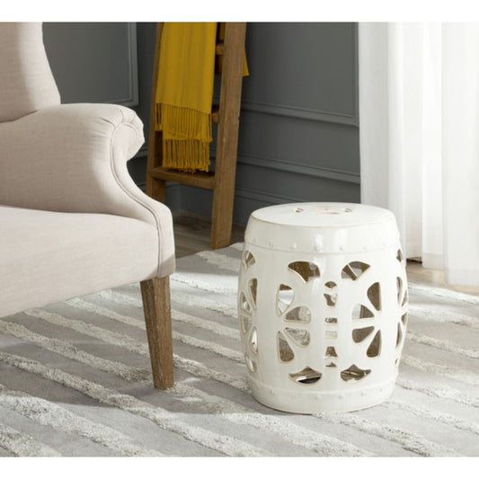 Stencil Blossom Garden Stool