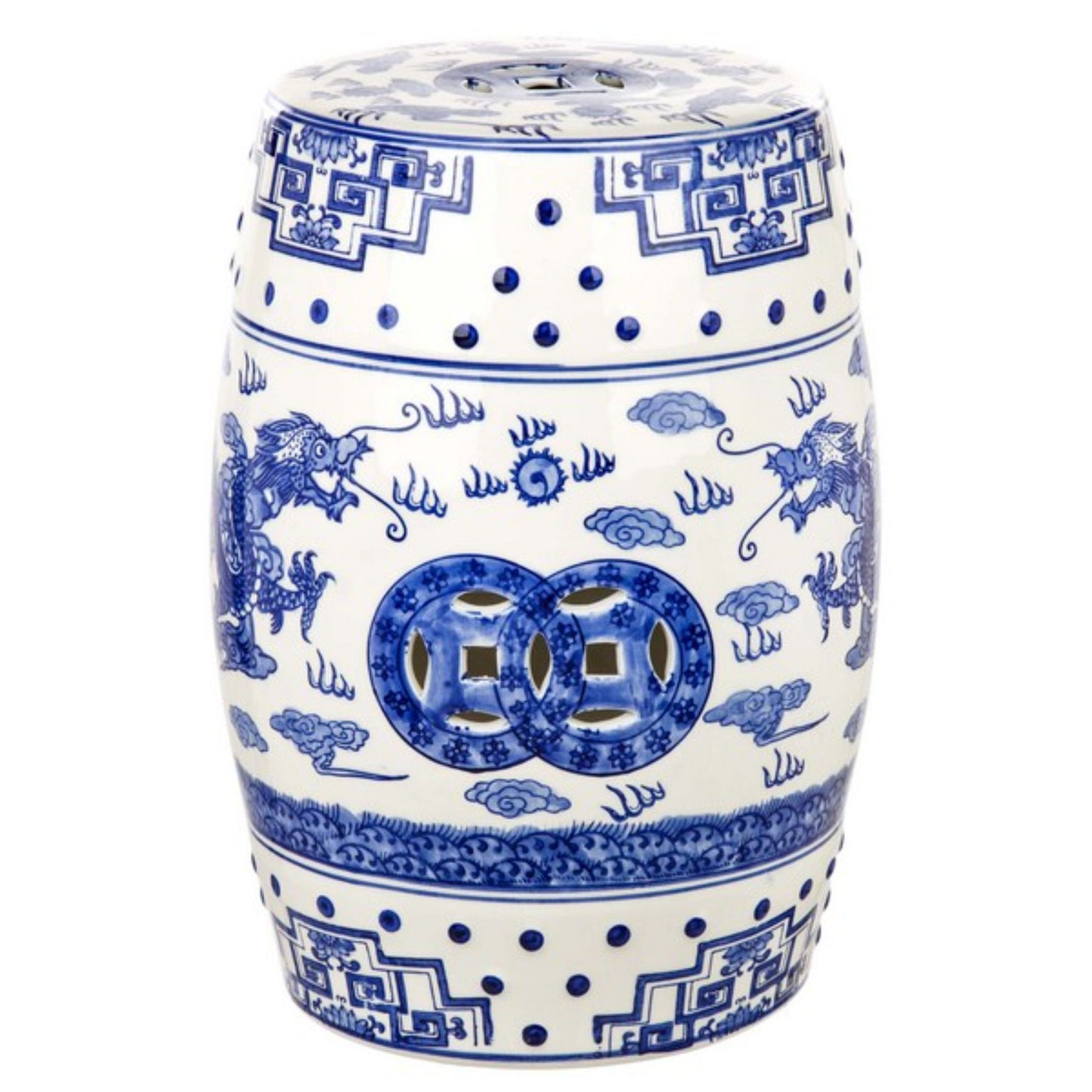 Dragon's Breath Chinoiserie Garden Stool