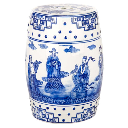Ocean Jewel Chinoiserie Garden Stool