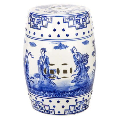 Ocean Jewel Chinoiserie Garden Stool