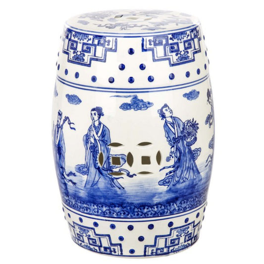 Ocean Jewel Chinoiserie Garden Stool
