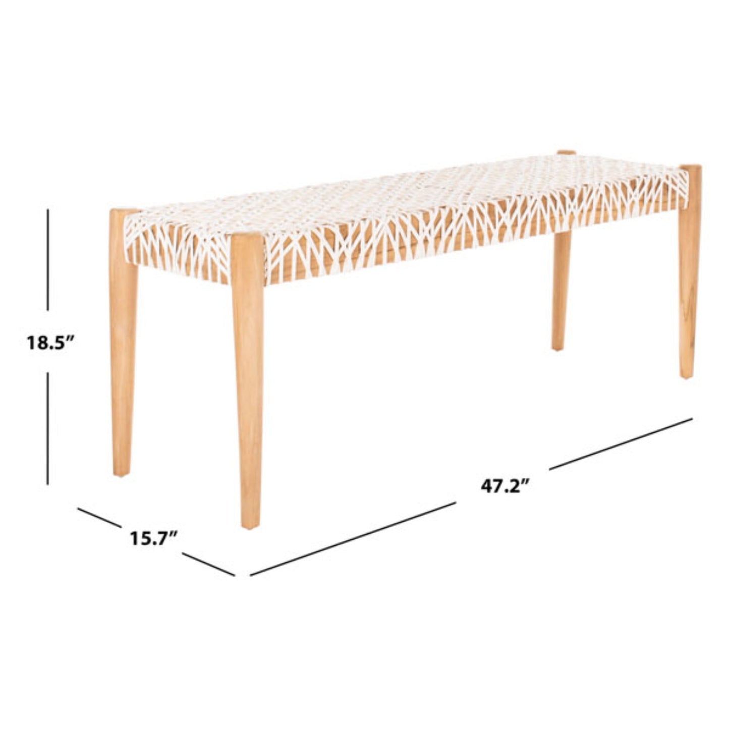 Bandelier Leather Weave Bench